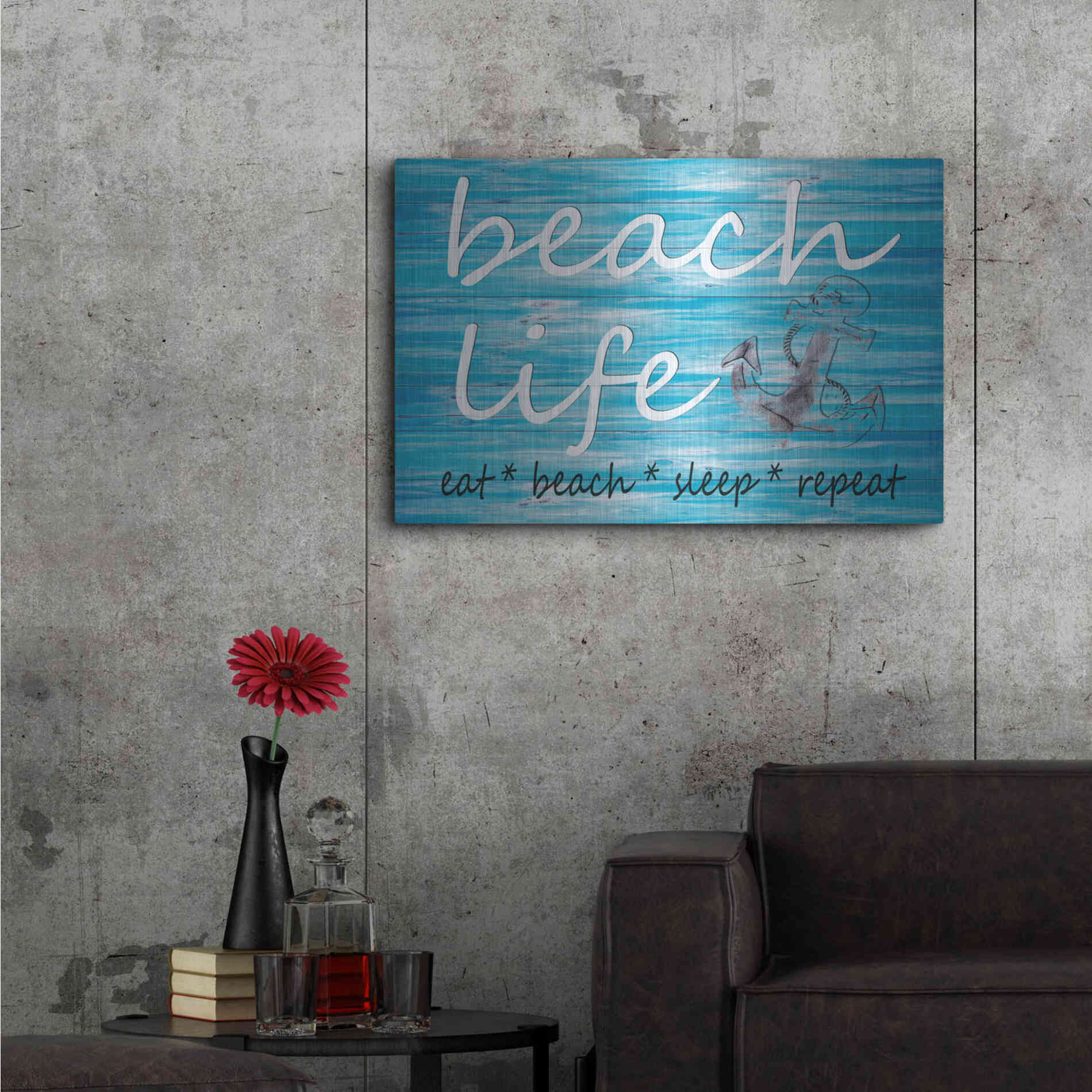 Luxe Metal Art 'Beach Life' by Cindy Jacobs, Metal Wall Art,36x24