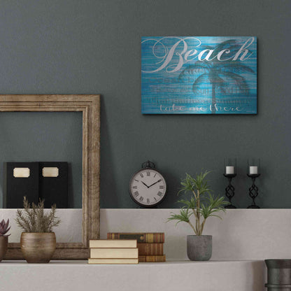 Luxe Metal Art 'Beach - Take Me There' by Cindy Jacobs, Metal Wall Art,16x12