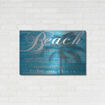 Luxe Metal Art 'Beach - Take Me There' by Cindy Jacobs, Metal Wall Art,36x24