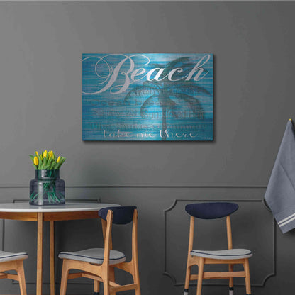 Luxe Metal Art 'Beach - Take Me There' by Cindy Jacobs, Metal Wall Art,36x24