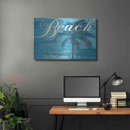 Luxe Metal Art 'Beach - Take Me There' by Cindy Jacobs, Metal Wall Art,36x24