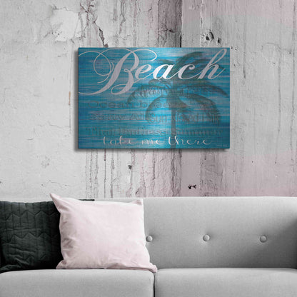 Luxe Metal Art 'Beach - Take Me There' by Cindy Jacobs, Metal Wall Art,36x24