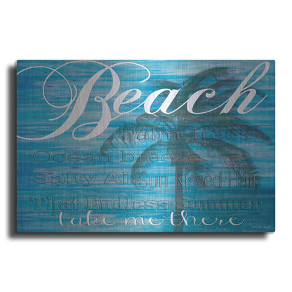 Luxe Metal Art 'Beach - Take Me There' by Cindy Jacobs, Metal Wall Art