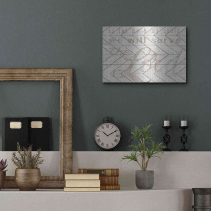 Luxe Metal Art 'We Will Serve the Lord' by Cindy Jacobs, Metal Wall Art,16x12