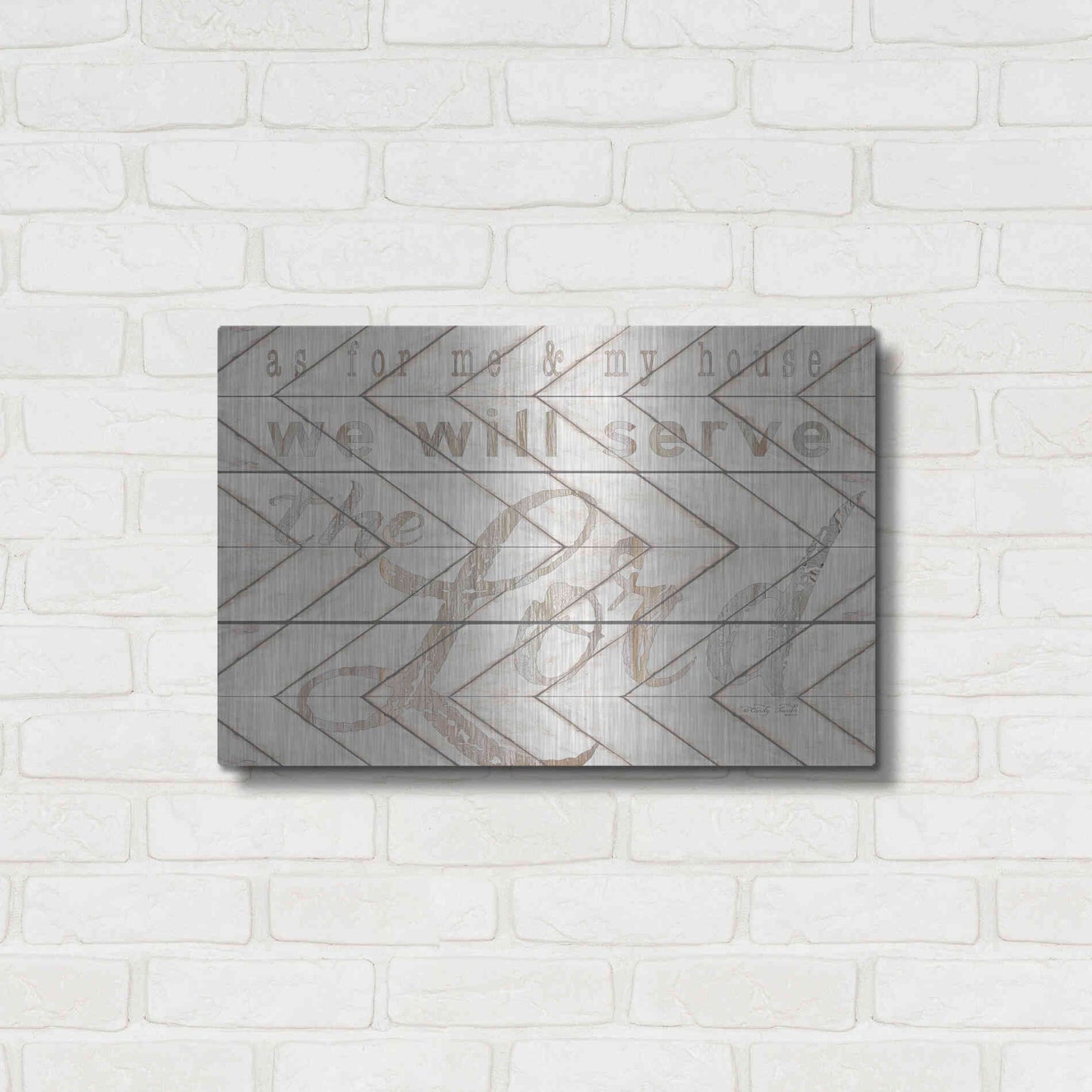 Luxe Metal Art 'We Will Serve the Lord' by Cindy Jacobs, Metal Wall Art,24x16