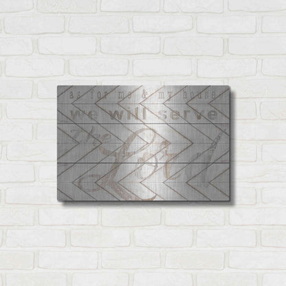 Luxe Metal Art 'We Will Serve the Lord' by Cindy Jacobs, Metal Wall Art,24x16