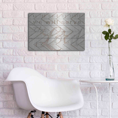 Luxe Metal Art 'We Will Serve the Lord' by Cindy Jacobs, Metal Wall Art,24x16