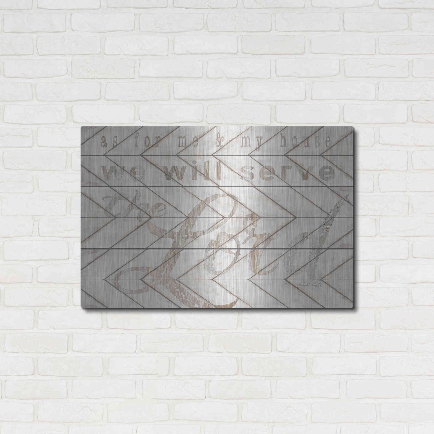 Luxe Metal Art 'We Will Serve the Lord' by Cindy Jacobs, Metal Wall Art,36x24