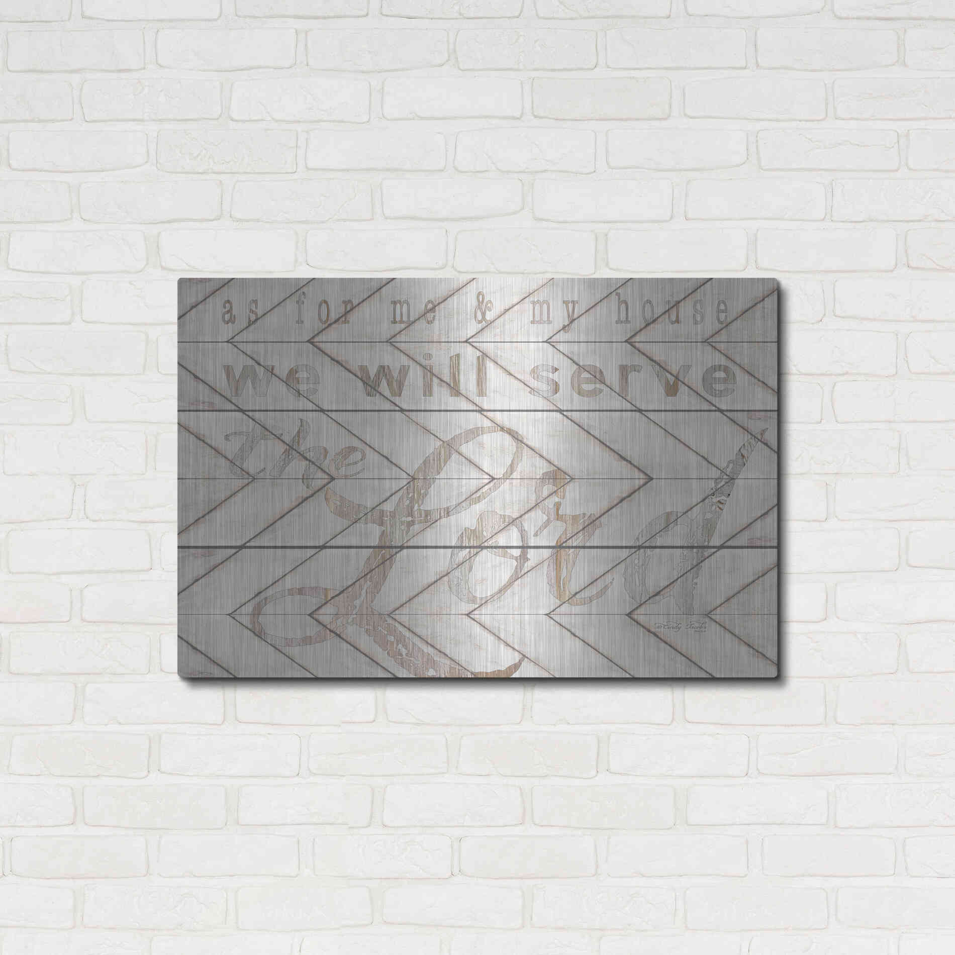 Luxe Metal Art 'We Will Serve the Lord' by Cindy Jacobs, Metal Wall Art,36x24