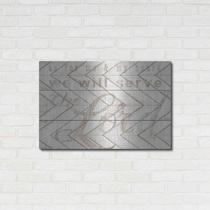 Luxe Metal Art 'We Will Serve the Lord' by Cindy Jacobs, Metal Wall Art,36x24