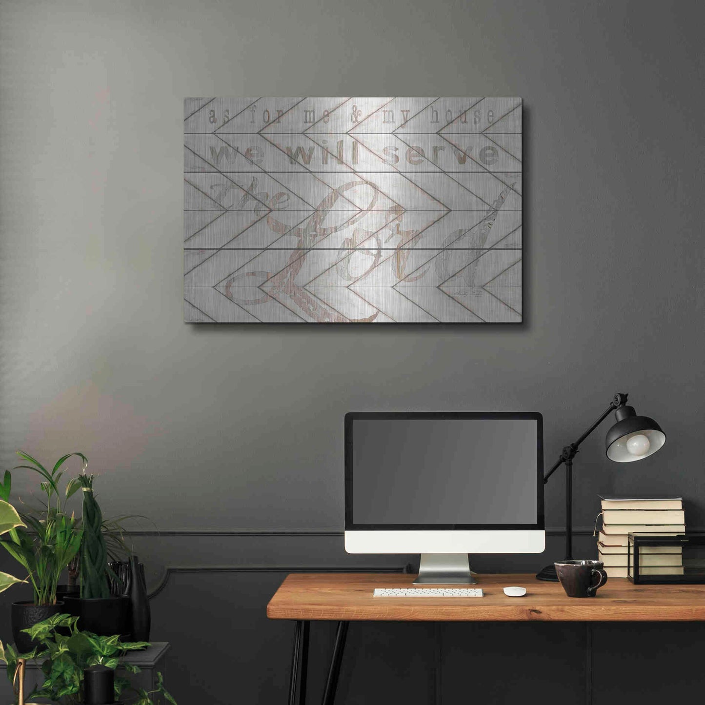 Luxe Metal Art 'We Will Serve the Lord' by Cindy Jacobs, Metal Wall Art,36x24