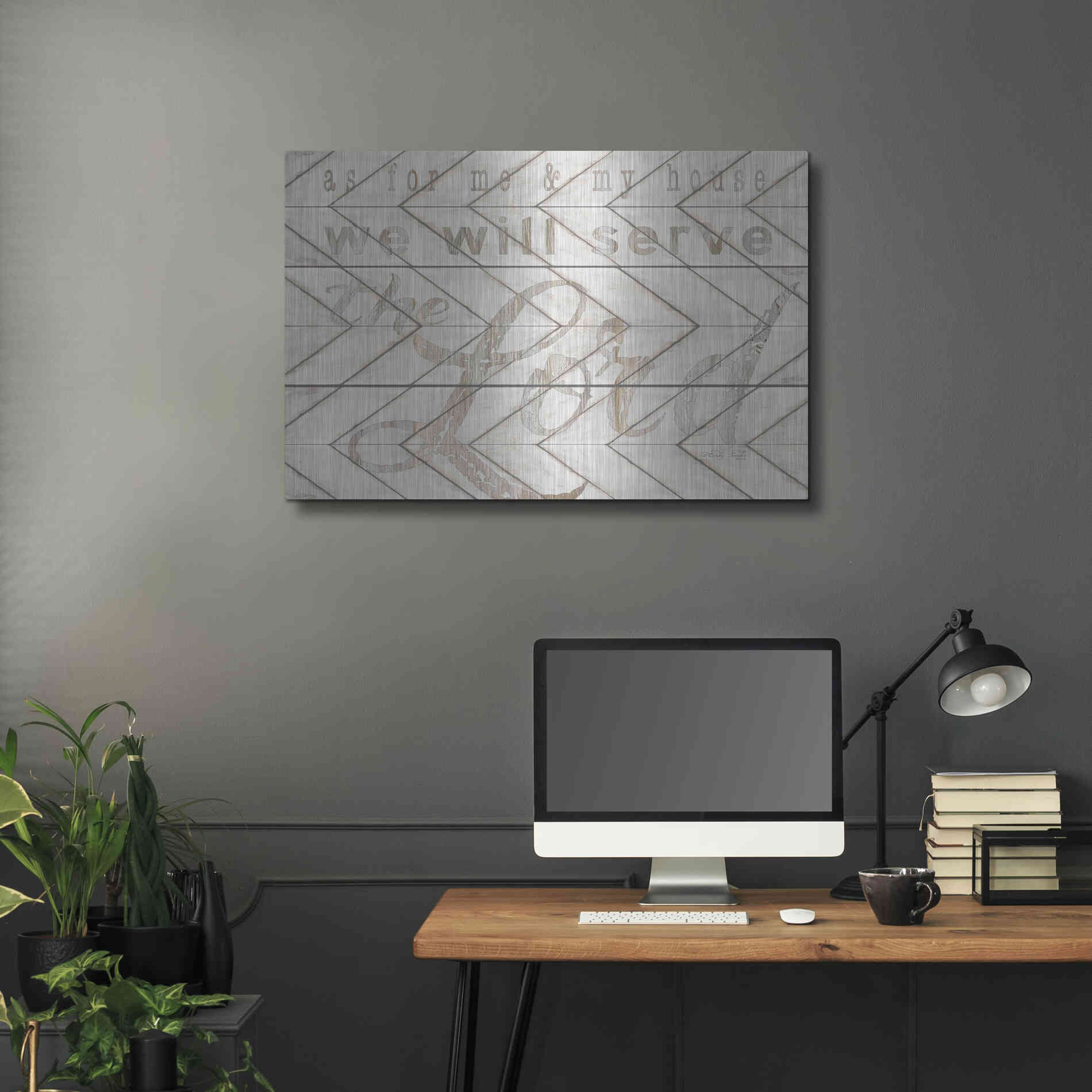 Luxe Metal Art 'We Will Serve the Lord' by Cindy Jacobs, Metal Wall Art,36x24