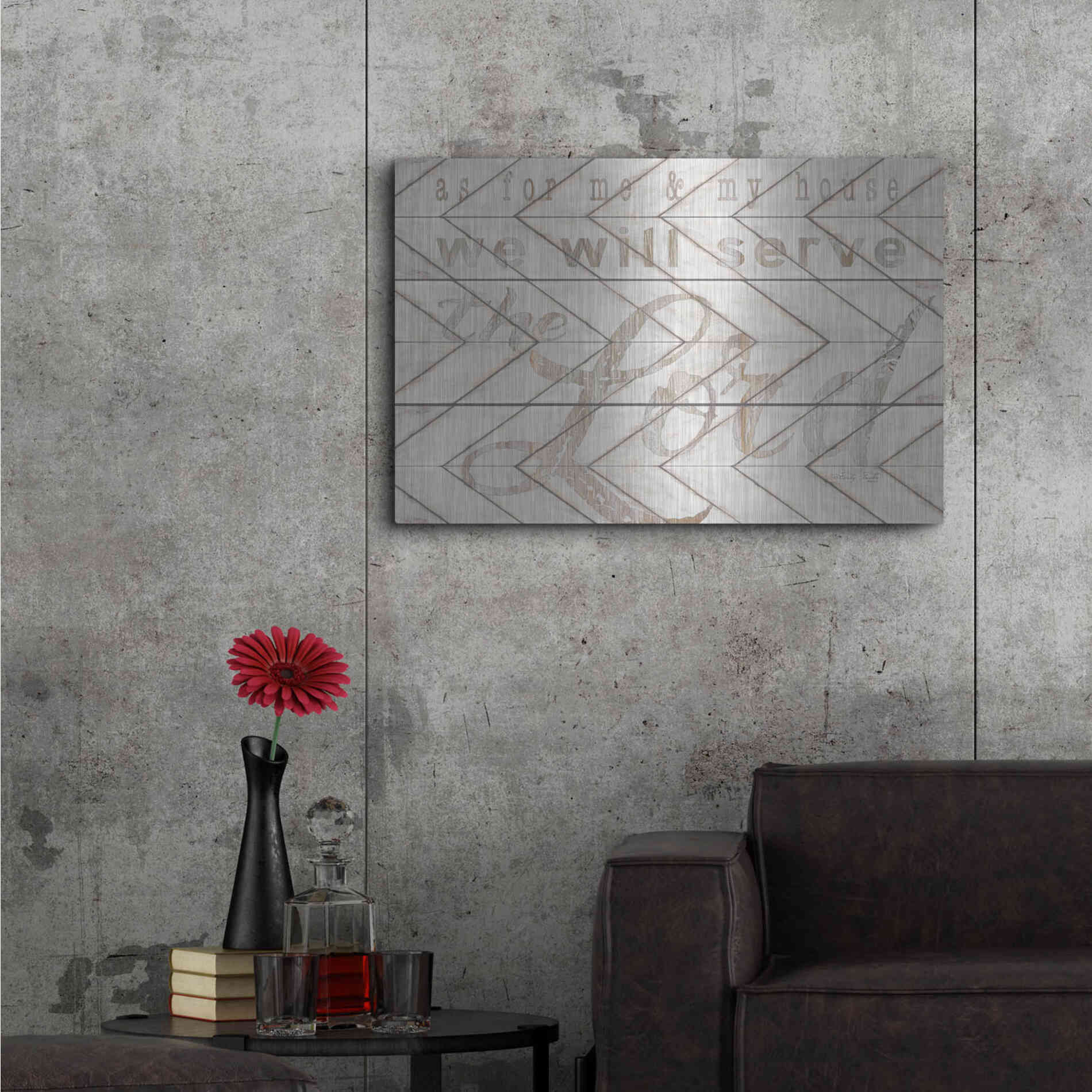 Luxe Metal Art 'We Will Serve the Lord' by Cindy Jacobs, Metal Wall Art,36x24