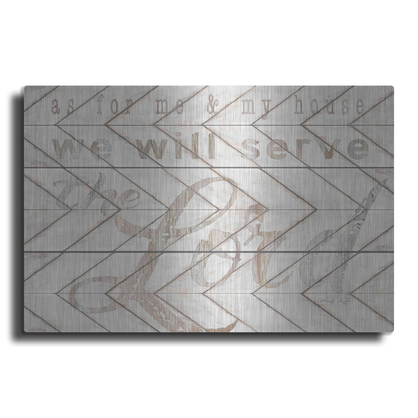 Luxe Metal Art 'We Will Serve the Lord' by Cindy Jacobs, Metal Wall Art