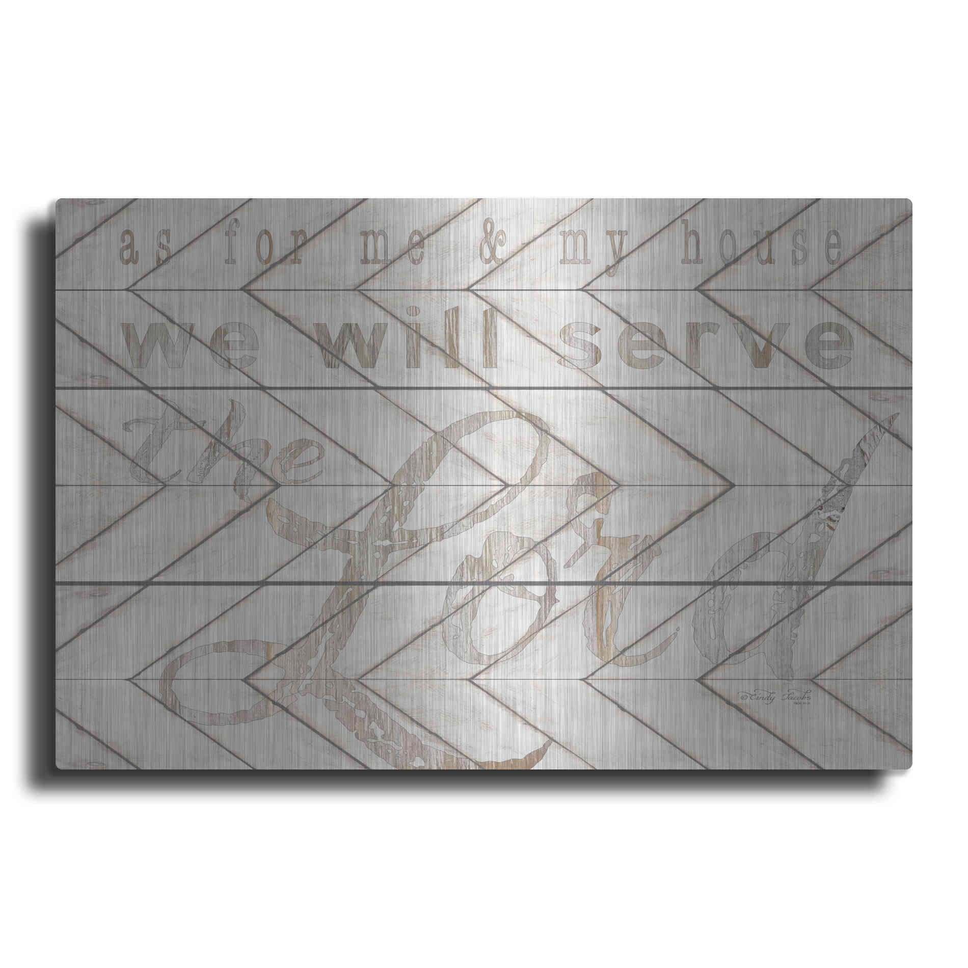 Luxe Metal Art 'We Will Serve the Lord' by Cindy Jacobs, Metal Wall Art