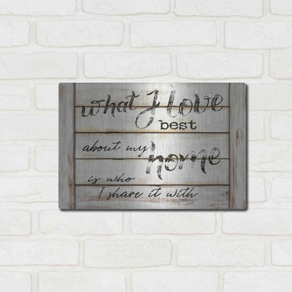 Luxe Metal Art 'What I Love Best' by Cindy Jacobs, Metal Wall Art,16x12