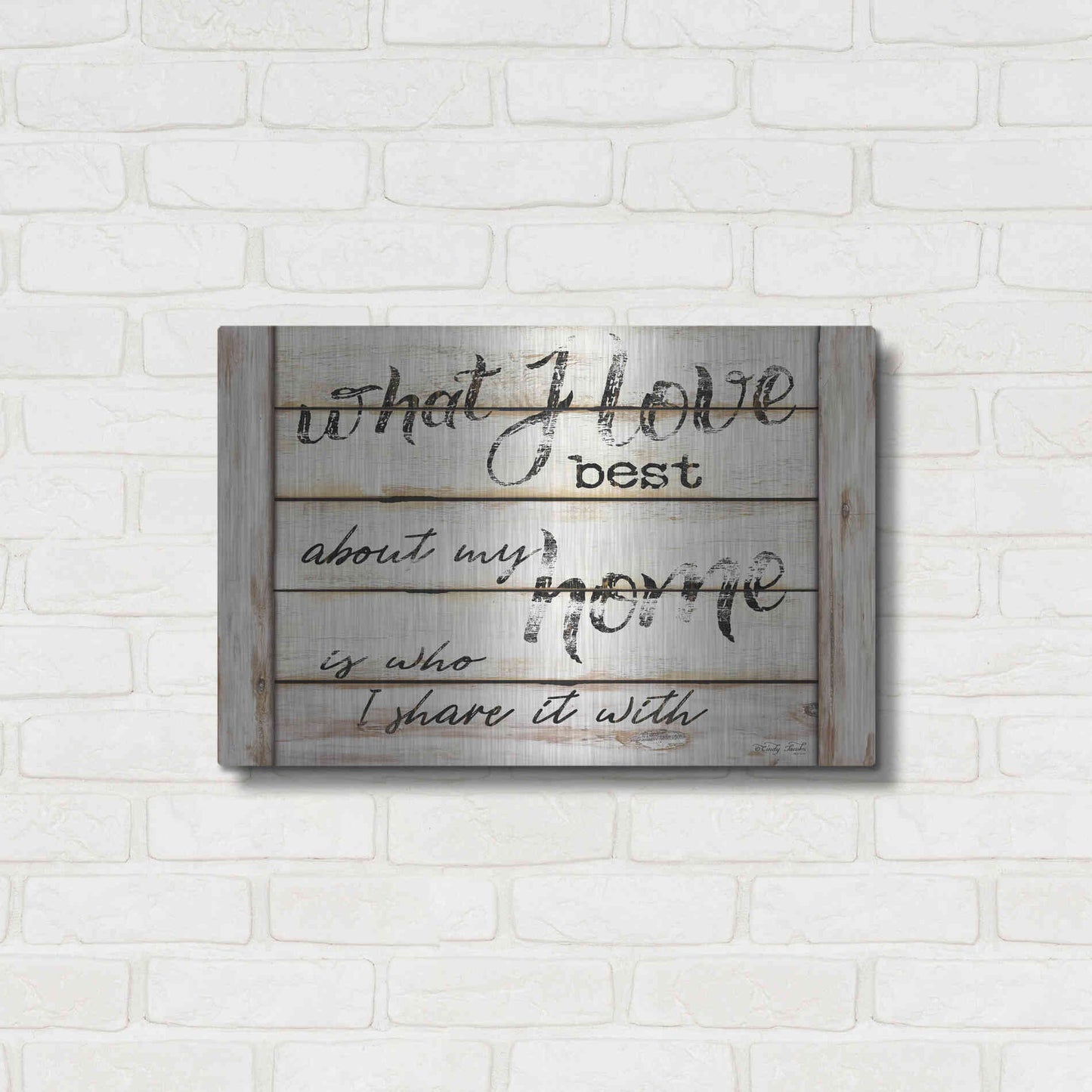 Luxe Metal Art 'What I Love Best' by Cindy Jacobs, Metal Wall Art,24x16