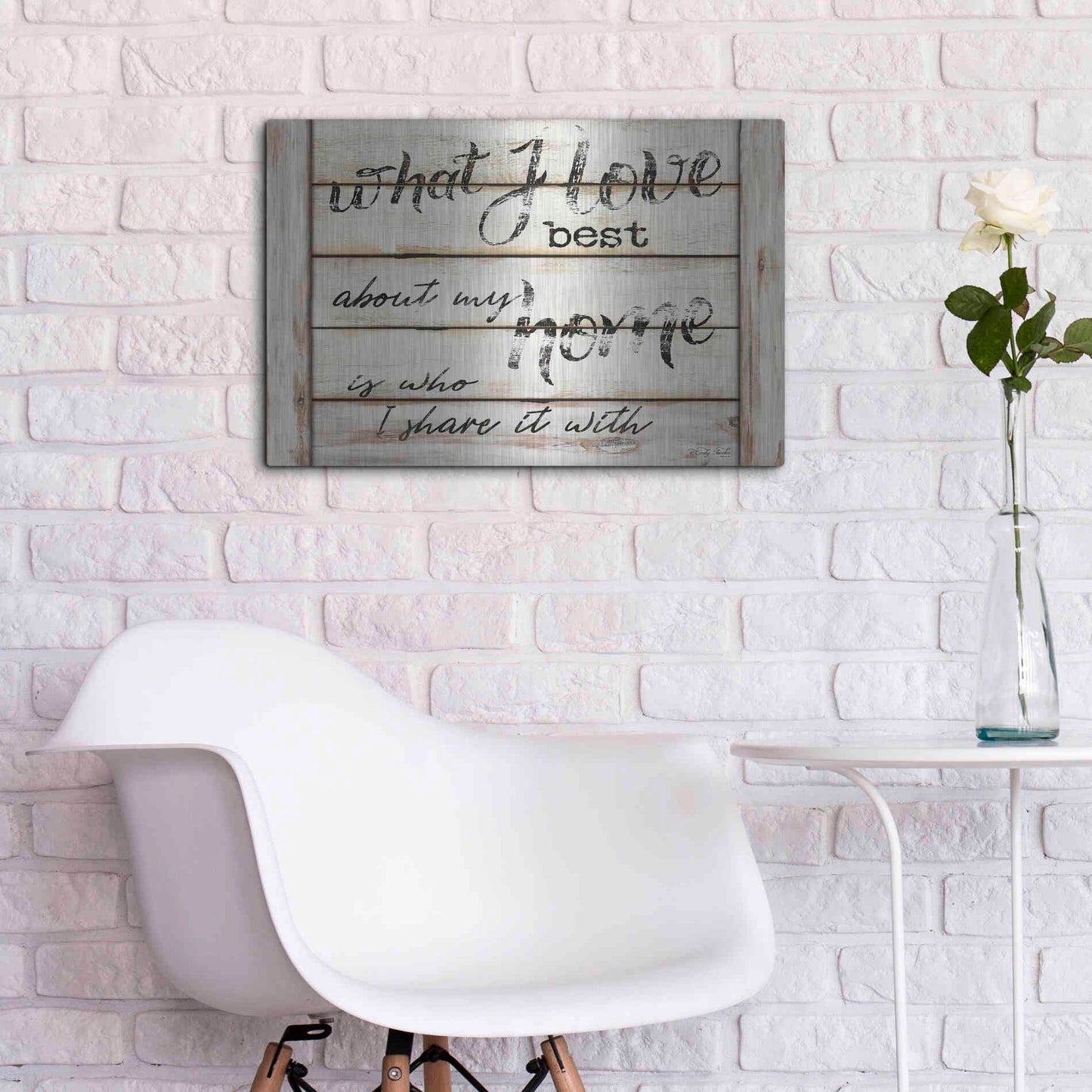 Luxe Metal Art 'What I Love Best' by Cindy Jacobs, Metal Wall Art,24x16