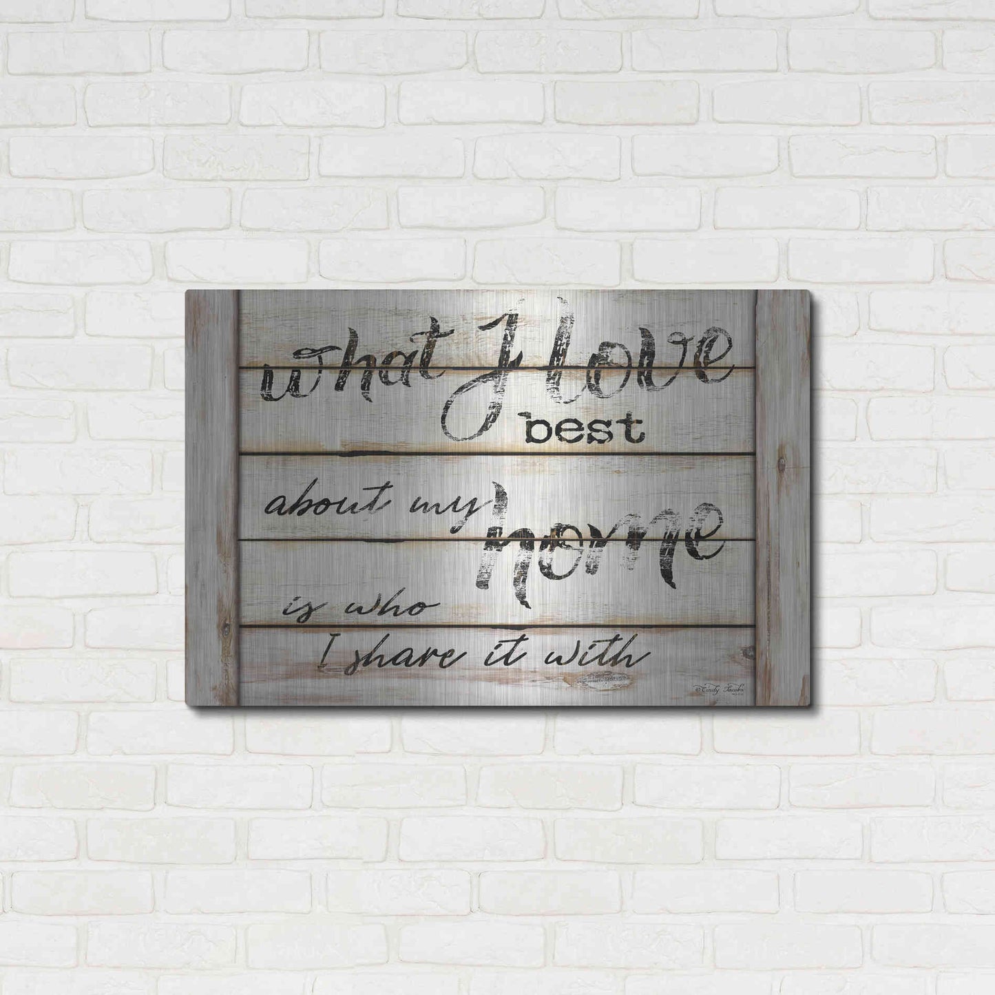 Luxe Metal Art 'What I Love Best' by Cindy Jacobs, Metal Wall Art,36x24