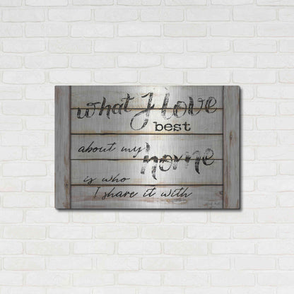 Luxe Metal Art 'What I Love Best' by Cindy Jacobs, Metal Wall Art,36x24