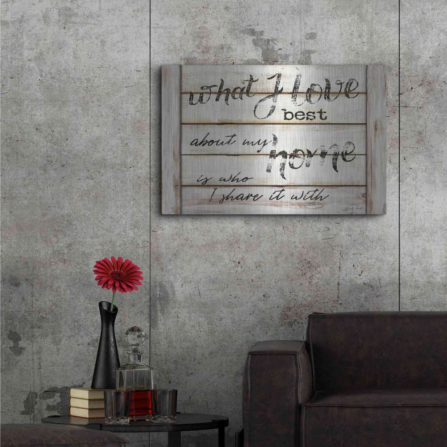 Luxe Metal Art 'What I Love Best' by Cindy Jacobs, Metal Wall Art,36x24