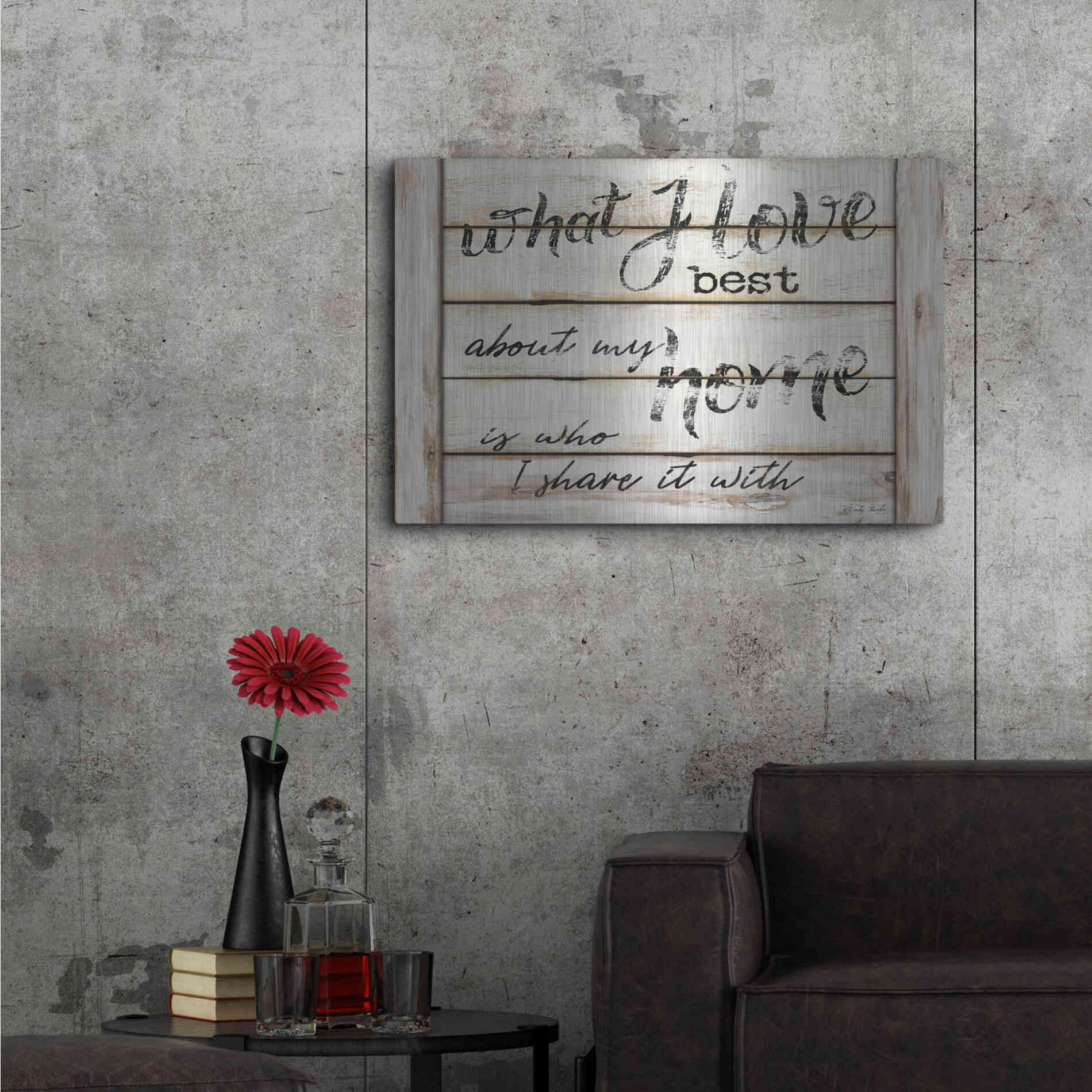 Luxe Metal Art 'What I Love Best' by Cindy Jacobs, Metal Wall Art,36x24
