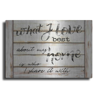 Luxe Metal Art 'What I Love Best' by Cindy Jacobs, Metal Wall Art