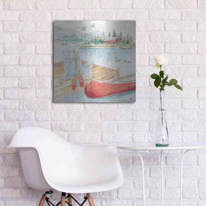 Luxe Metal Art 'Lake Moments III' by Daphne Brissonet, Metal Wall Art,24x24