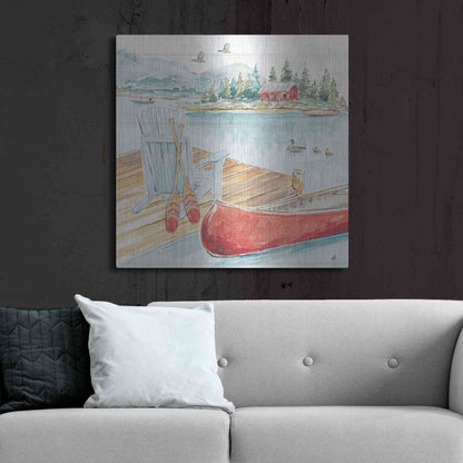 Luxe Metal Art 'Lake Moments III' by Daphne Brissonet, Metal Wall Art,36x36