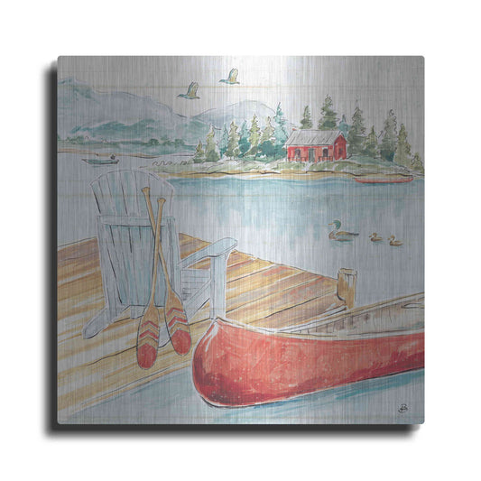 Luxe Metal Art 'Lake Moments III' by Daphne Brissonet, Metal Wall Art