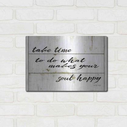 Luxe Metal Art 'Soul Happy' by Cindy Jacobs, Metal Wall Art,16x12
