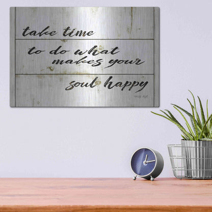 Luxe Metal Art 'Soul Happy' by Cindy Jacobs, Metal Wall Art,16x12