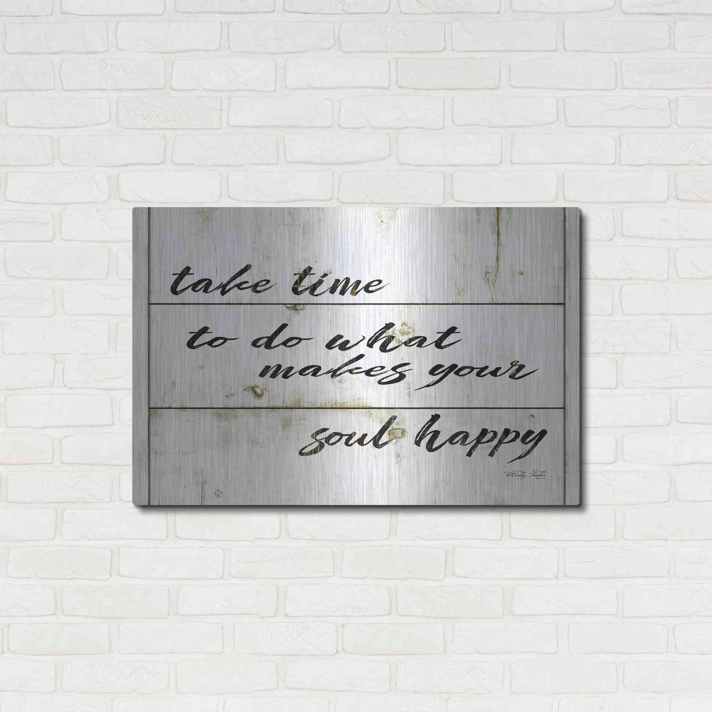 Luxe Metal Art 'Soul Happy' by Cindy Jacobs, Metal Wall Art,36x24