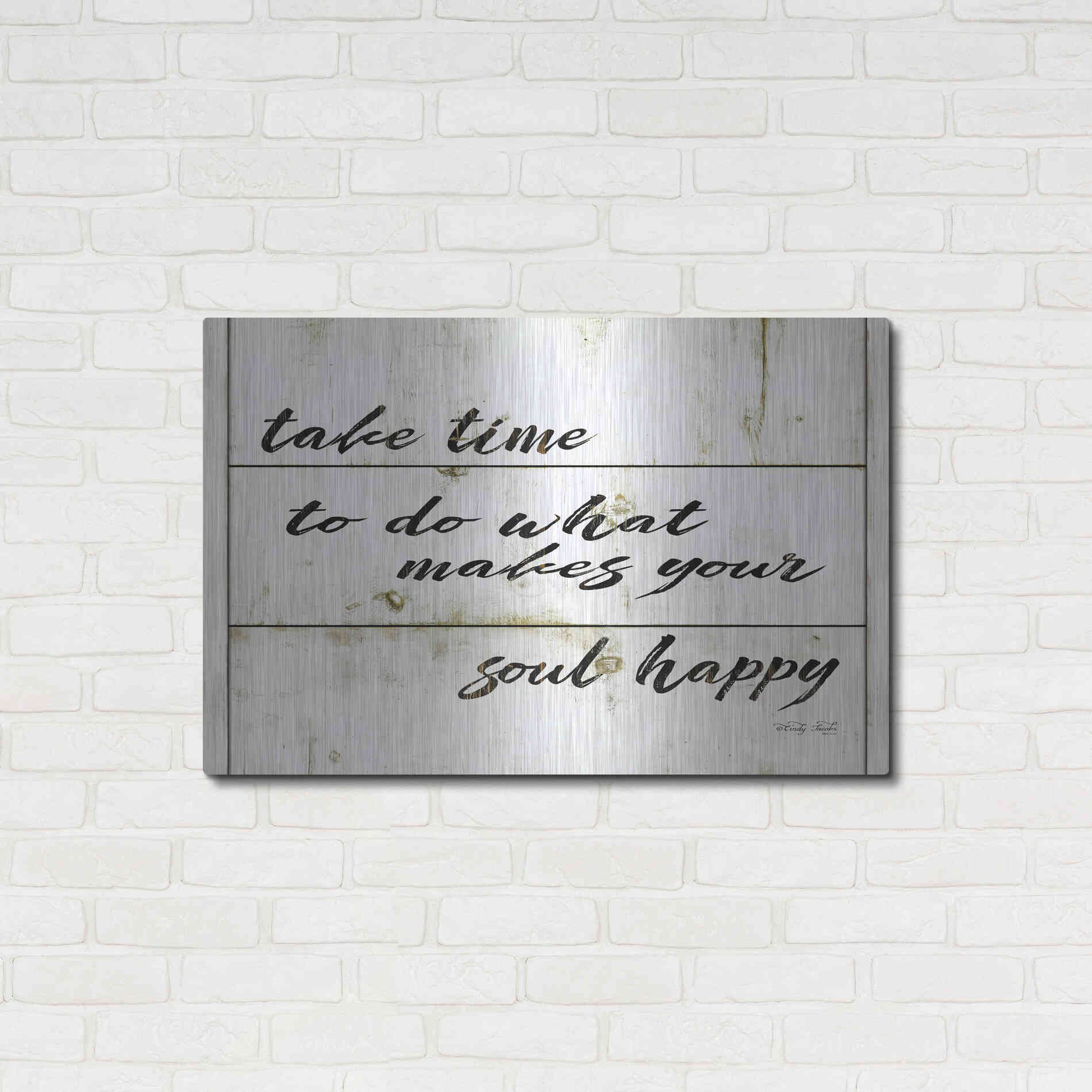 Luxe Metal Art 'Soul Happy' by Cindy Jacobs, Metal Wall Art,36x24