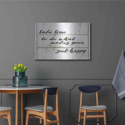 Luxe Metal Art 'Soul Happy' by Cindy Jacobs, Metal Wall Art,36x24