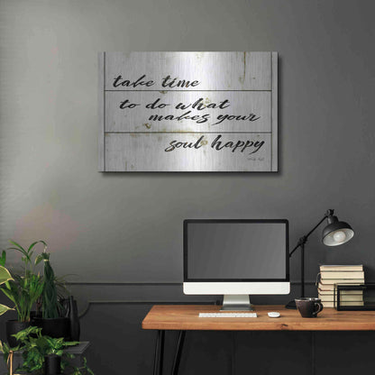 Luxe Metal Art 'Soul Happy' by Cindy Jacobs, Metal Wall Art,36x24