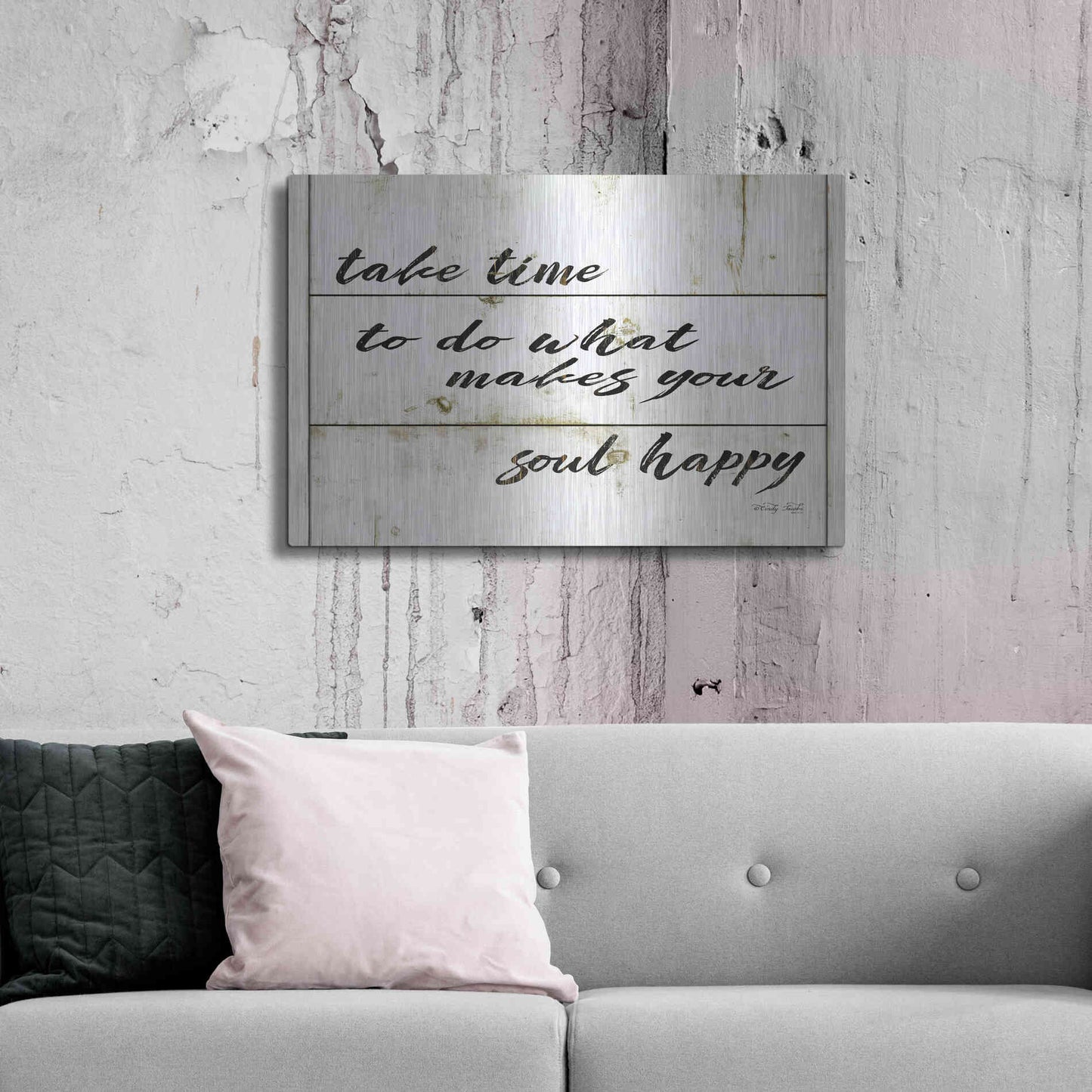 Luxe Metal Art 'Soul Happy' by Cindy Jacobs, Metal Wall Art,36x24