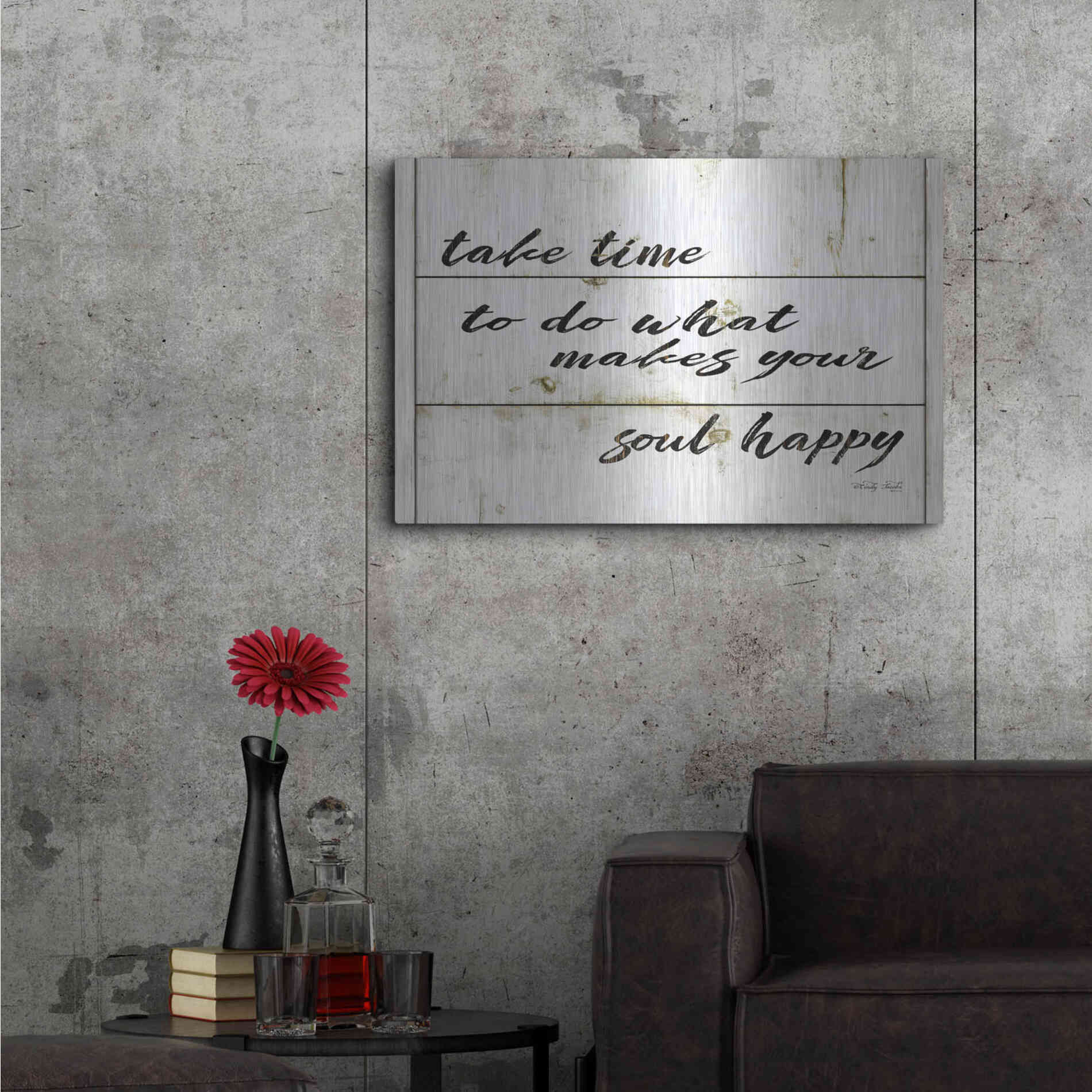 Luxe Metal Art 'Soul Happy' by Cindy Jacobs, Metal Wall Art,36x24