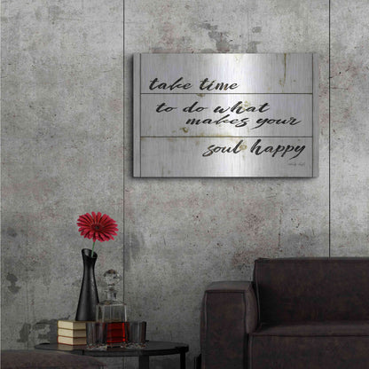 Luxe Metal Art 'Soul Happy' by Cindy Jacobs, Metal Wall Art,36x24