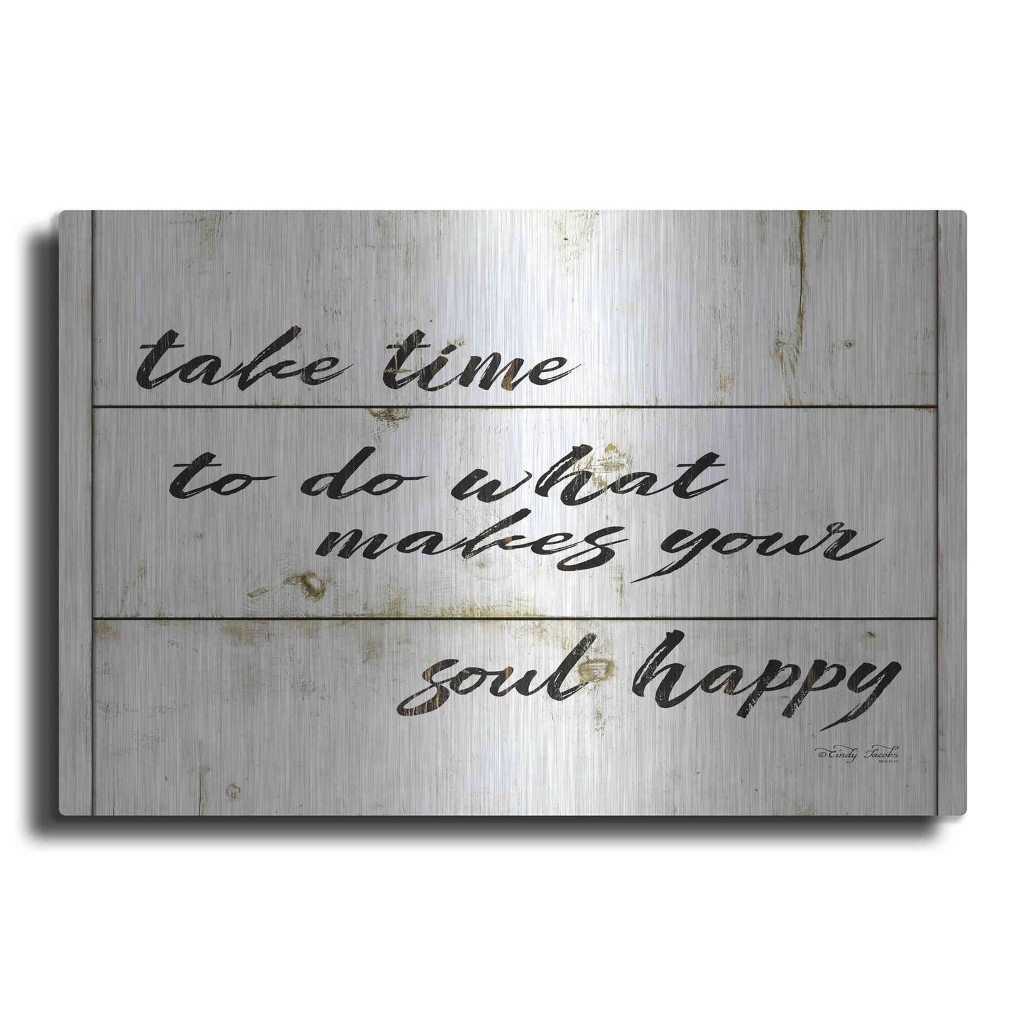 Luxe Metal Art 'Soul Happy' by Cindy Jacobs, Metal Wall Art