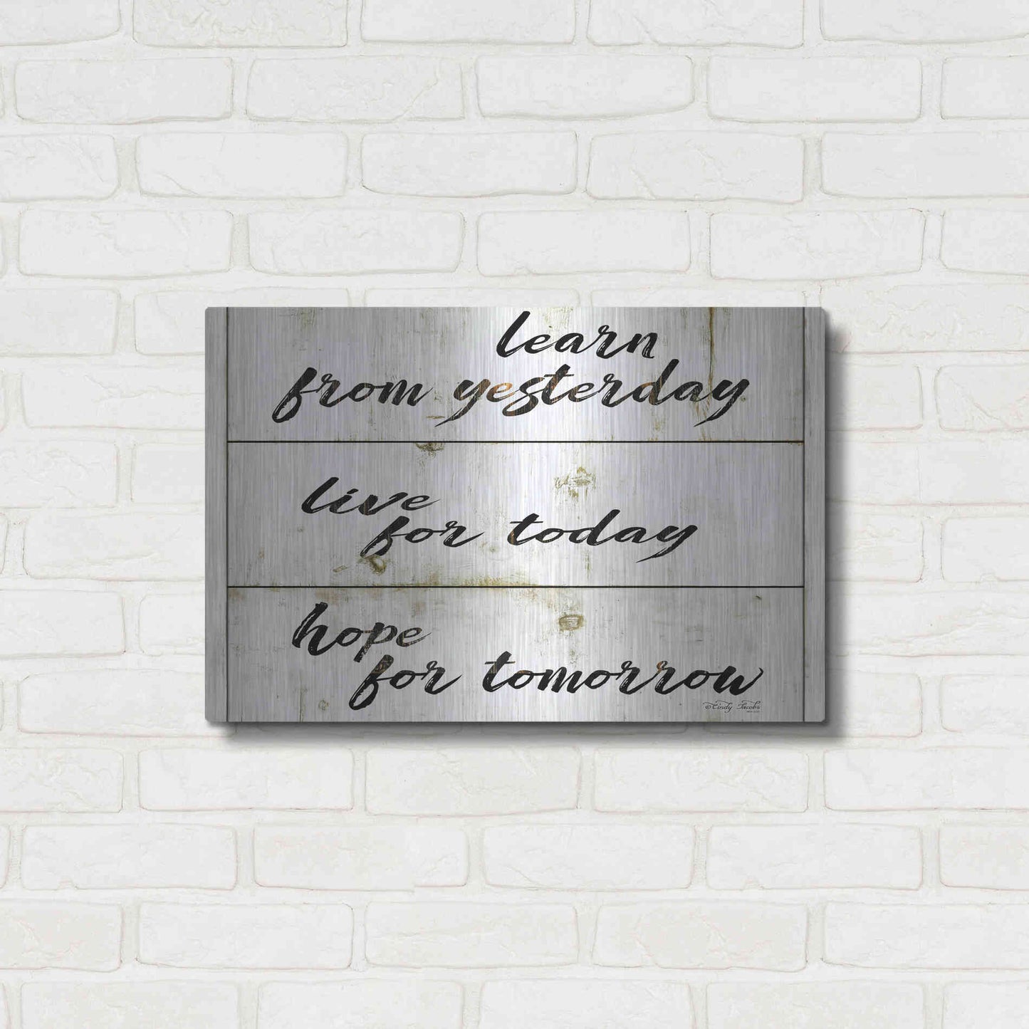 Luxe Metal Art 'Live for Today' by Cindy Jacobs, Metal Wall Art,24x16