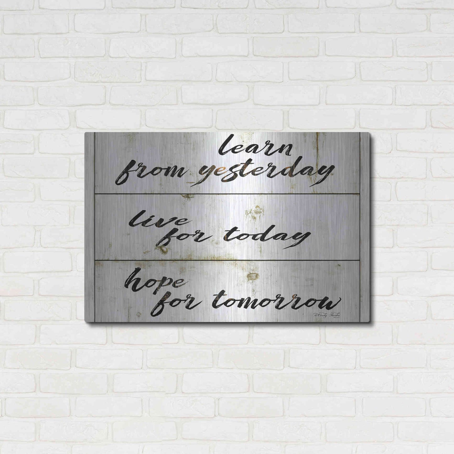 Luxe Metal Art 'Live for Today' by Cindy Jacobs, Metal Wall Art,36x24