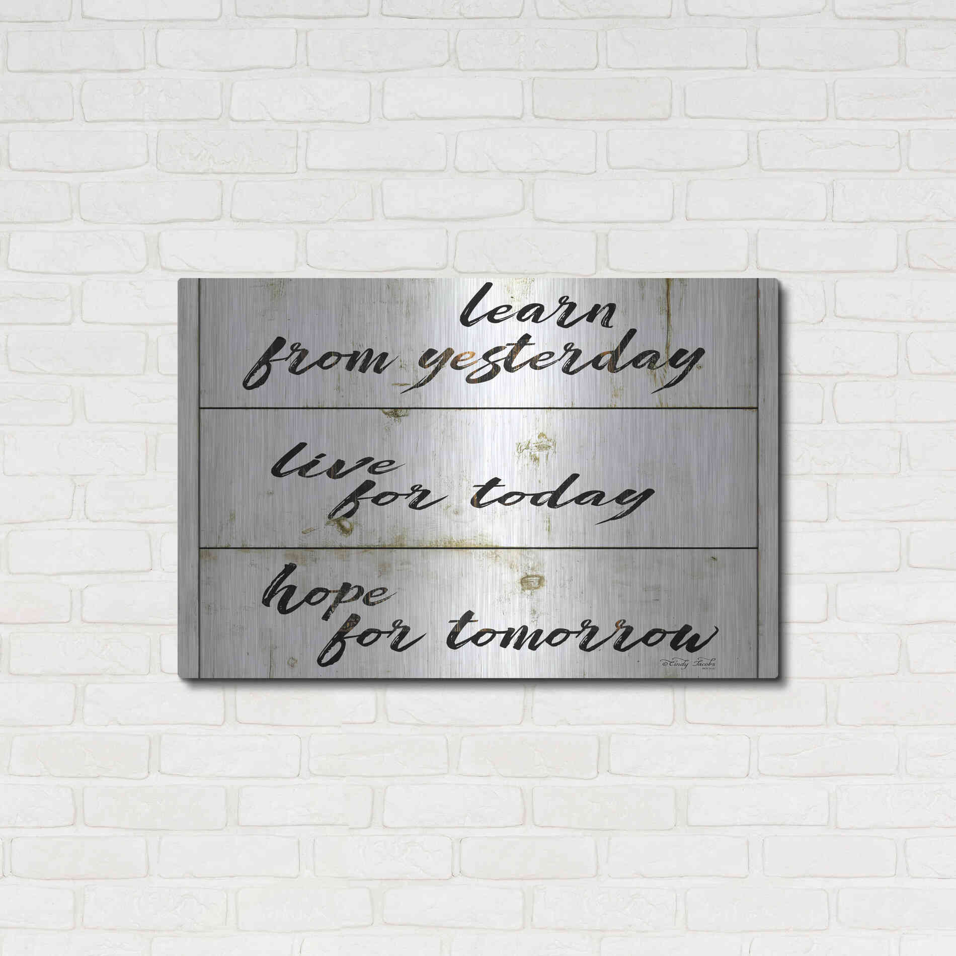 Luxe Metal Art 'Live for Today' by Cindy Jacobs, Metal Wall Art,36x24