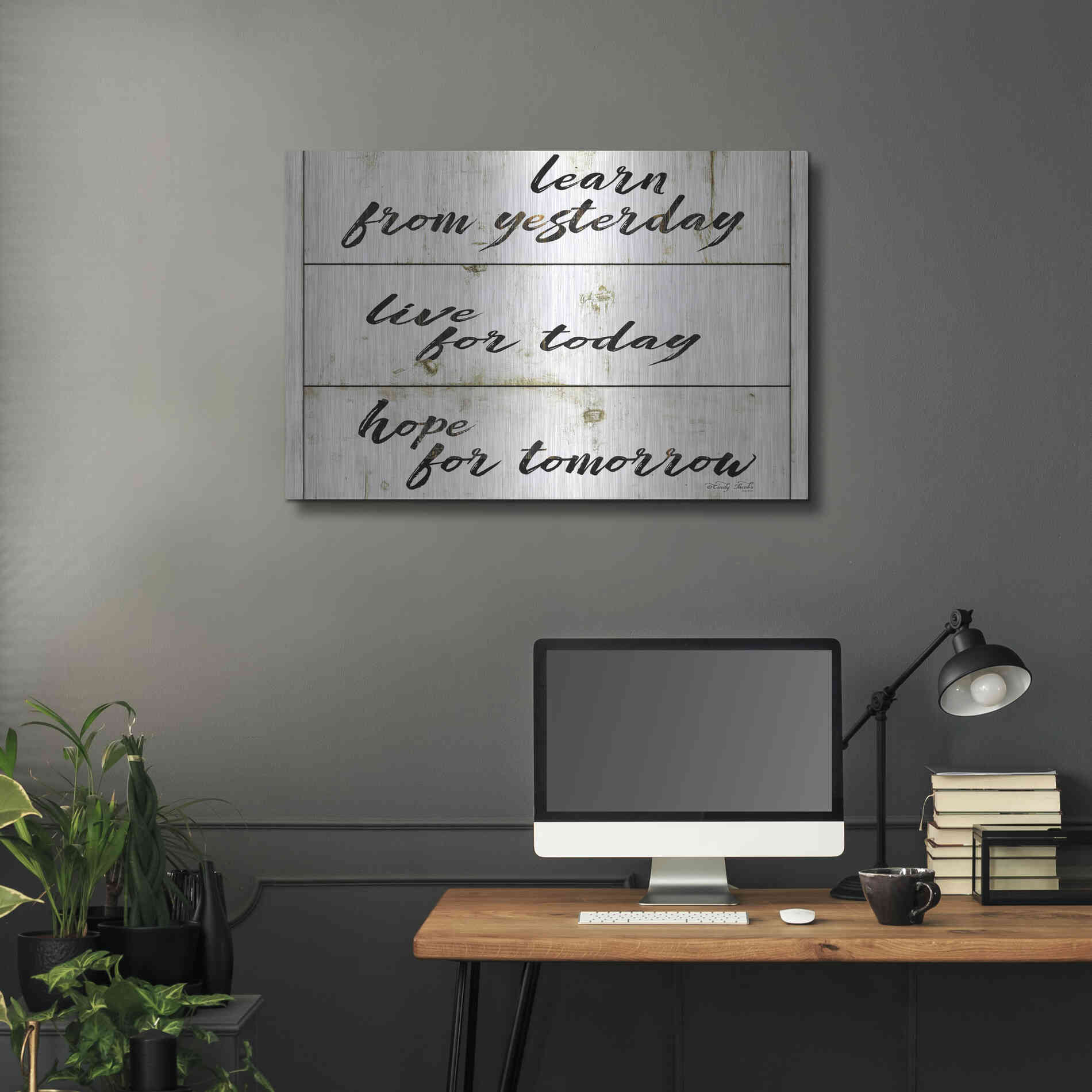Luxe Metal Art 'Live for Today' by Cindy Jacobs, Metal Wall Art,36x24