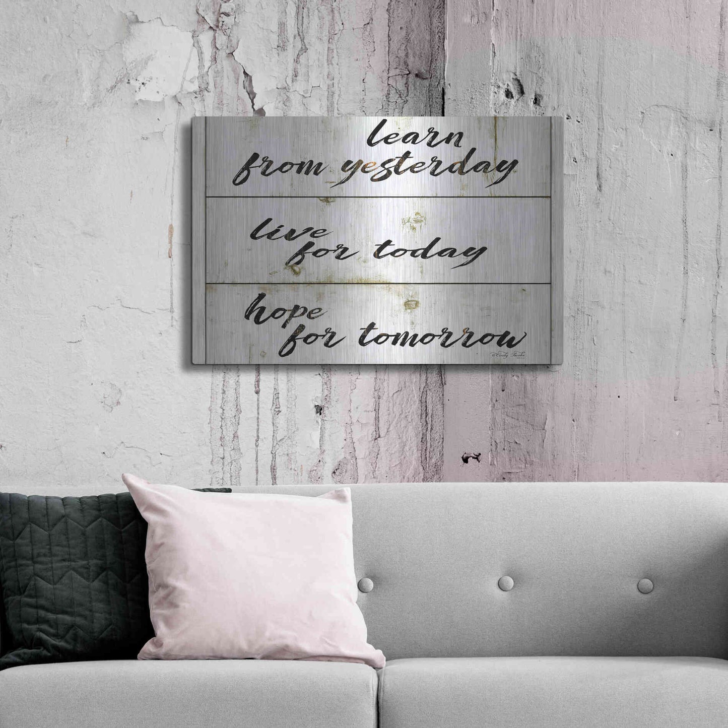 Luxe Metal Art 'Live for Today' by Cindy Jacobs, Metal Wall Art,36x24
