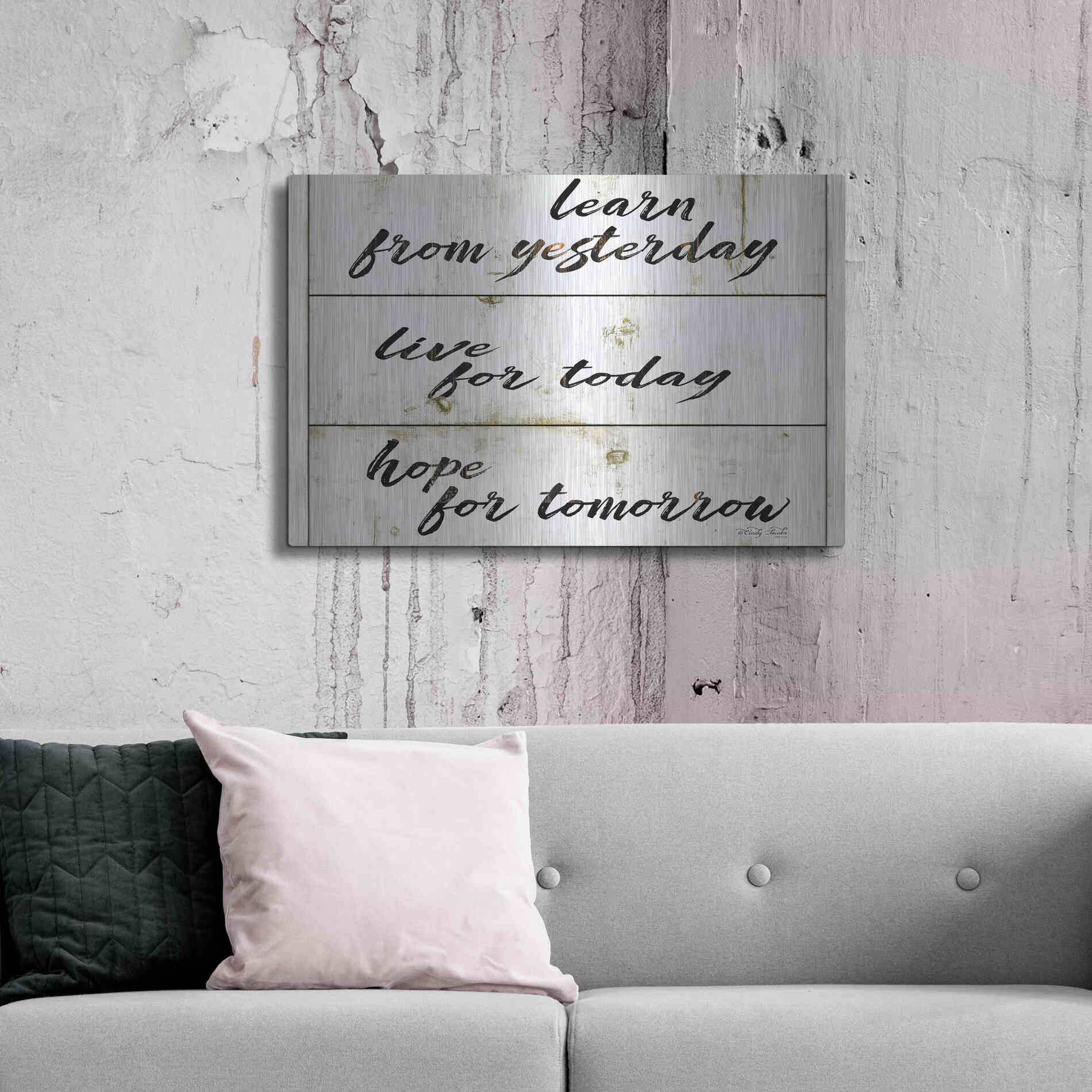 Luxe Metal Art 'Live for Today' by Cindy Jacobs, Metal Wall Art,36x24
