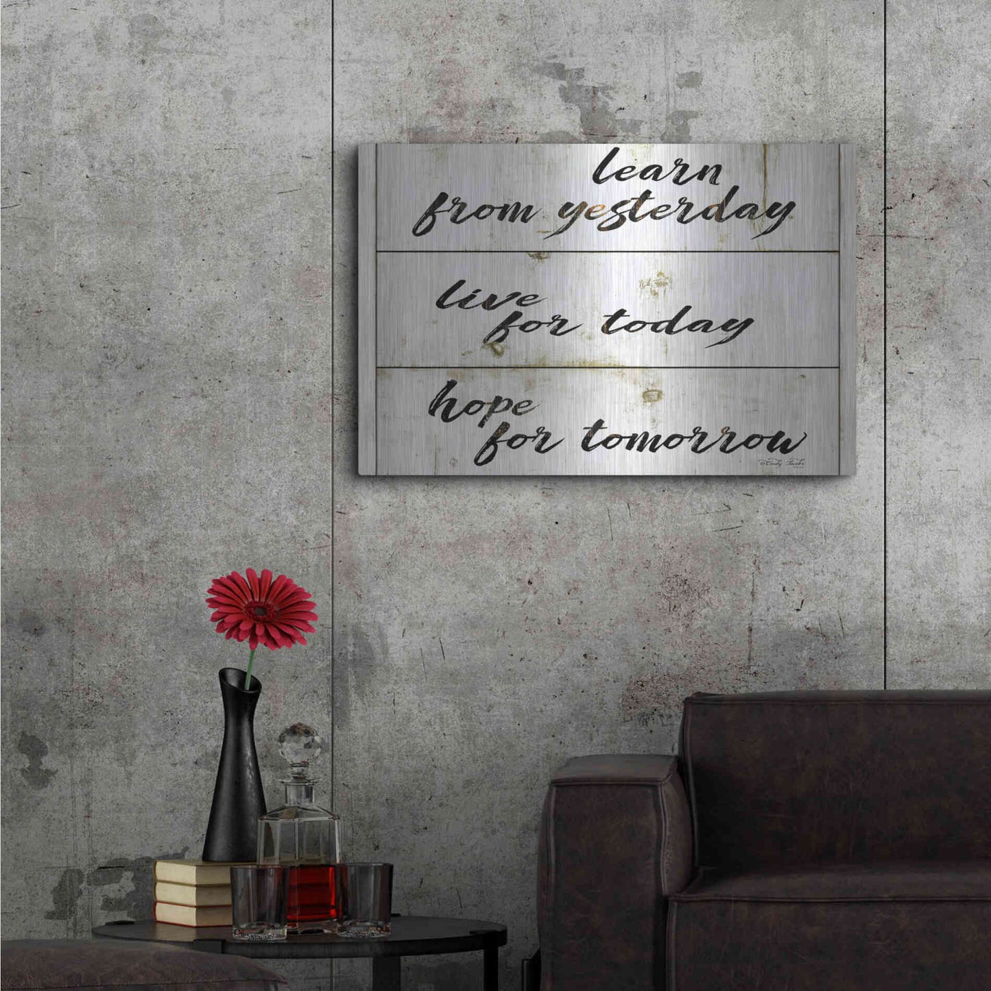 Luxe Metal Art 'Live for Today' by Cindy Jacobs, Metal Wall Art,36x24
