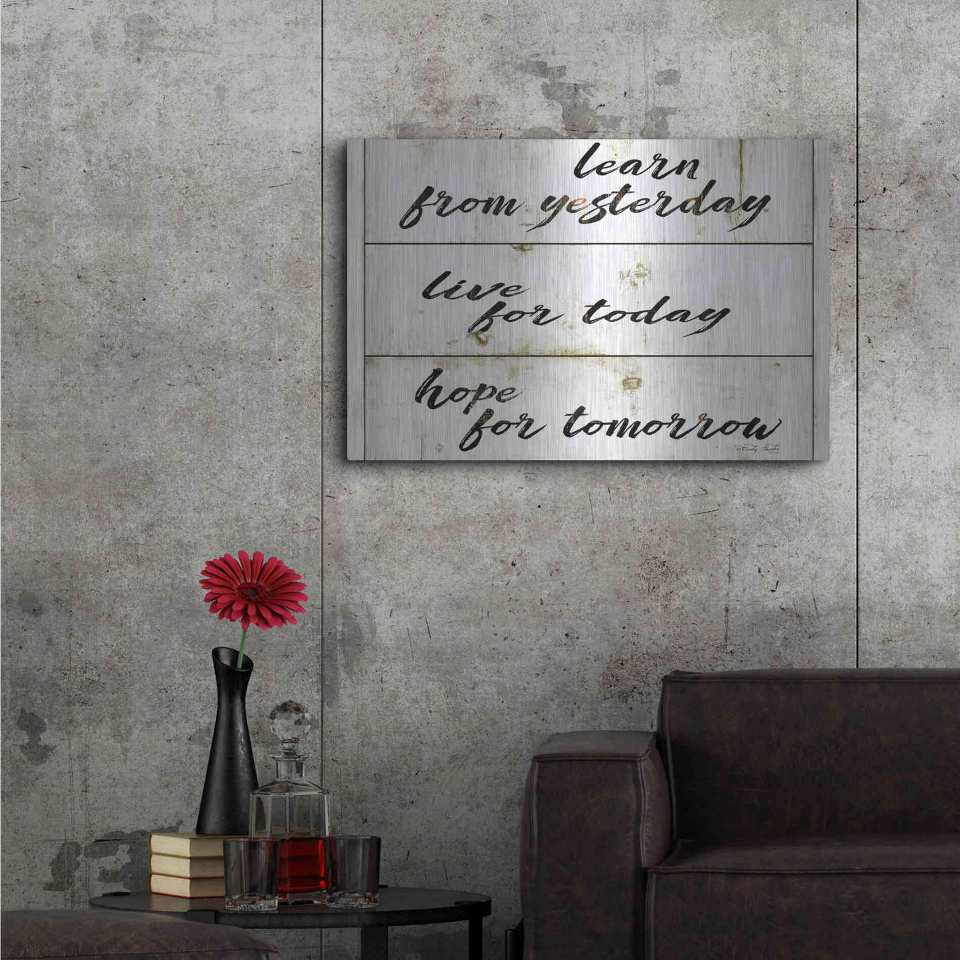 Luxe Metal Art 'Live for Today' by Cindy Jacobs, Metal Wall Art,36x24