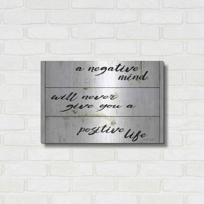Luxe Metal Art 'Positive Life' by Cindy Jacobs, Metal Wall Art,24x16