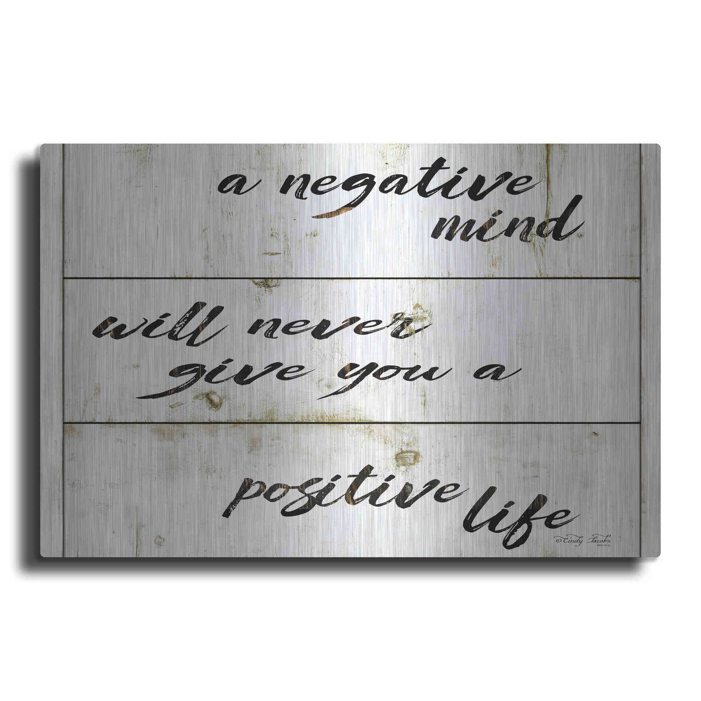 Luxe Metal Art 'Positive Life' by Cindy Jacobs, Metal Wall Art